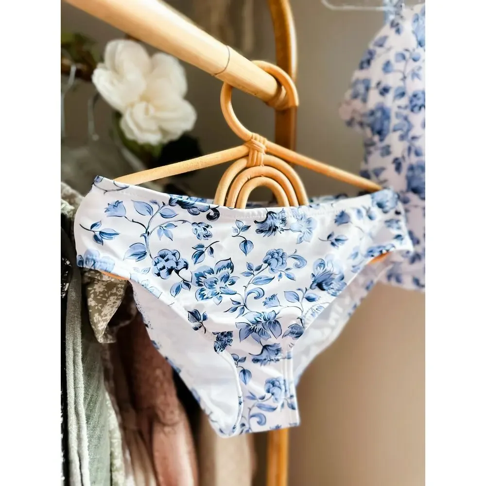 Porcelain Petals & Meadow Whispers cottagecore garden 2pc tankini swimsuit 8yrs